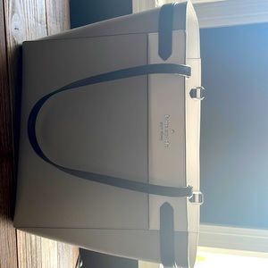 Kate Spade Staci colorblock laptop tote in nimbus grey multi